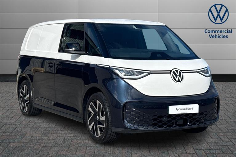 Used 2025 Volkswagen ID. Buzz Cargo Pro 79kWh Commerce Plus Panel Van 5dr Electric Auto (286 ps) Candy White/Starlight Blue Metallic  at JCT600