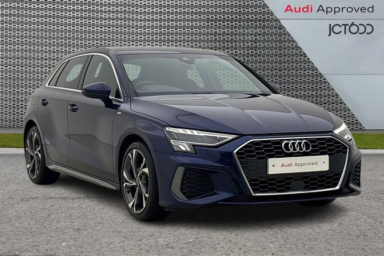 Used 2023 AUDI A3 2.0 TDI 35 S line Sportback 5dr Diesel S Tronic Euro 6 (s/s) (150 ps) Blue at JCT600