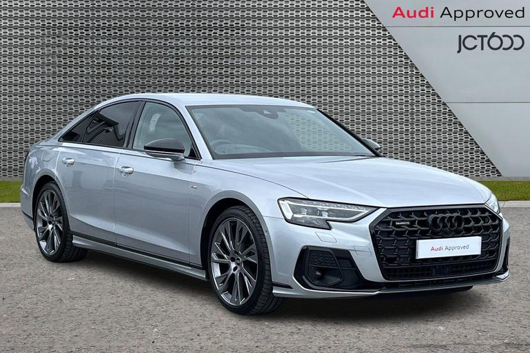 Used 2023 Audi A8 3.0 TDI V6 50 Black Edition Saloon 4dr Diesel Tiptronic quattro Euro 6 (s/s) (286 ps) Silver at JCT600