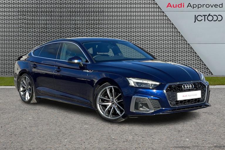 Used 2022 Audi A5 2.0 TDI 35 S line Sportback 5dr Diesel S Tronic Euro 6 (s/s) (163 ps) Blue at JCT600