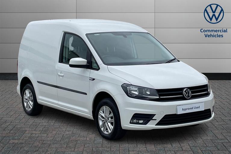 Used 2019 VOLKSWAGEN Caddy C20 Highline SWB Euro 6 102ps *NO VAT*12 MONTHS VW WARRANTY* Candy White at JCT600