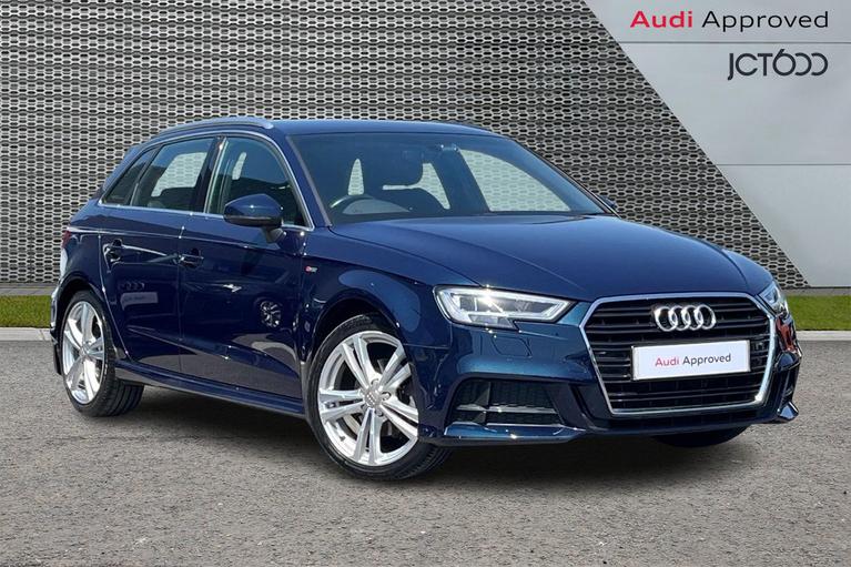 Used 2018 AUDI A3 1.5 TFSI CoD 35 S line Sportback 5dr Petrol S Tronic Euro 6 (s/s) (150 ps) Blue at JCT600