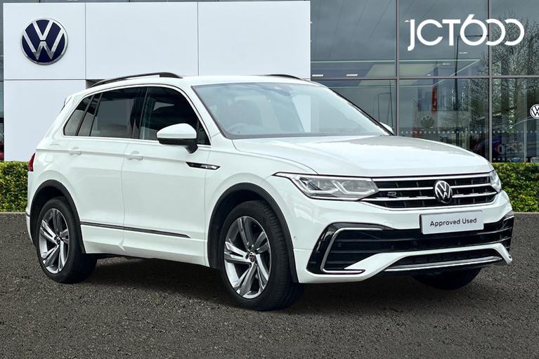Used 2023 VOLKSWAGEN Tiguan 1.5 TSI R-Line Edition SUV 5dr Petrol DSG Euro 6 (s/s) (150 ps) White at JCT600