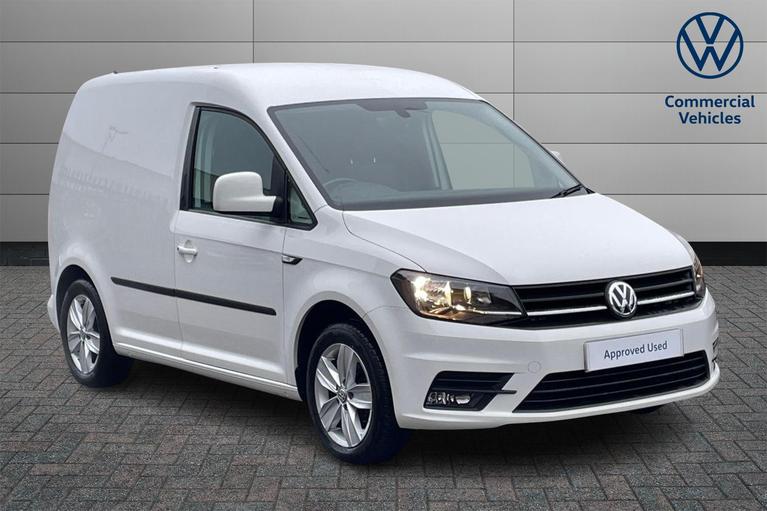 Used 2018 VOLKSWAGEN Caddy C20 Highline SWB EU6 150 PS 2.0 TDI BMT 6sp DSG Panel Van Candy White at JCT600