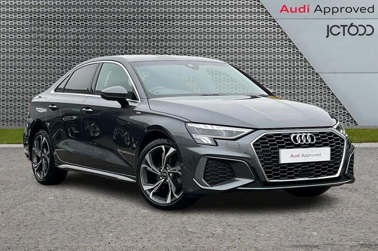 Used 2023 AUDI A3 1.5 TFSI 35 S line Saloon 4dr Petrol Manual Euro 6 (s/s) (150 ps) Grey at JCT600