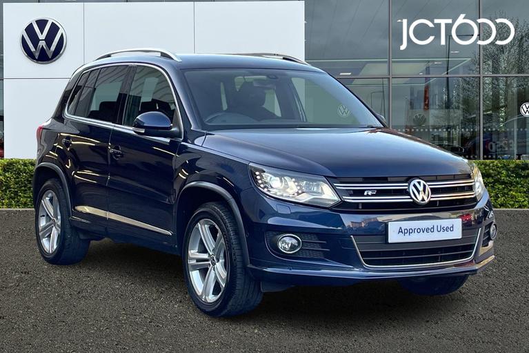 Used 2015 VOLKSWAGEN Tiguan 2.0 TDI BlueMotion Tech R-Line SUV 5dr Diesel Manual 4WD Euro 6 (s/s) (150 ps) Blue at JCT600