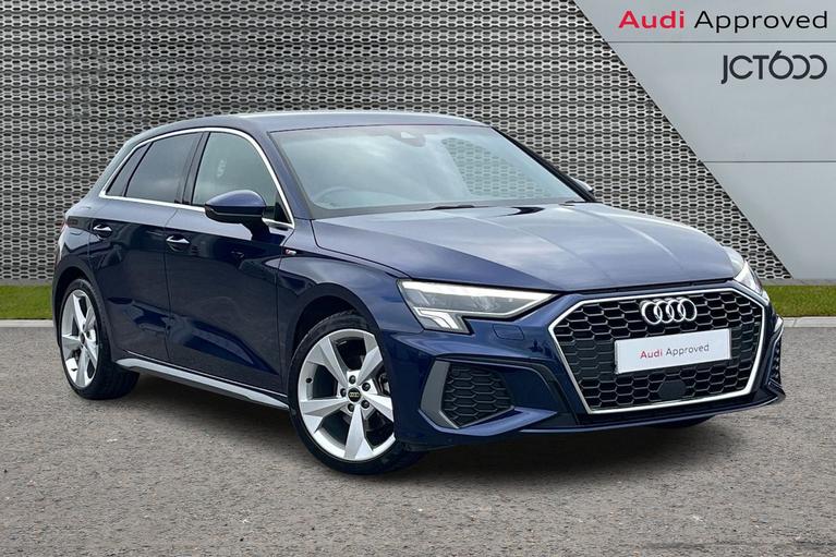 Used 2023 AUDI A3 1.5 TFSI 35 S line Sportback 5dr Petrol S Tronic Euro 6 (s/s) (150 ps) Blue at JCT600