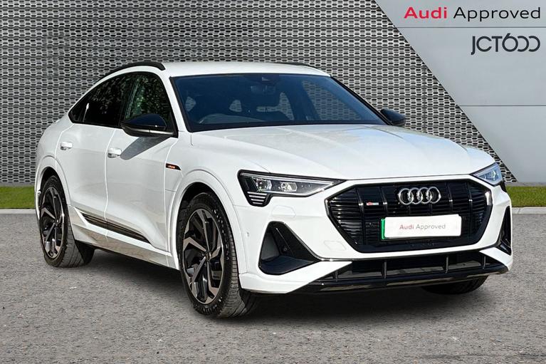 Used 2023 Audi e-tron 55 Black Edition Sportback 5dr Electric Auto quattro 95kWh (11kW Charger) (408 ps) White at JCT600