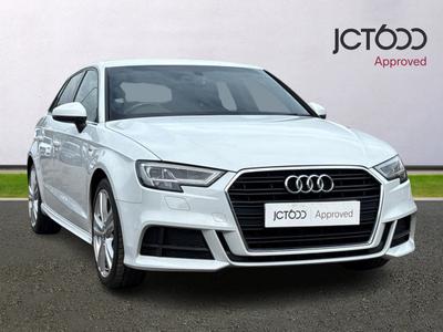 2019 AUDI A3 1.5 TFSI CoD 35 S line Sportback 5dr Petrol S Tronic Euro 6 (s/s) (150 ps) at JCT600
