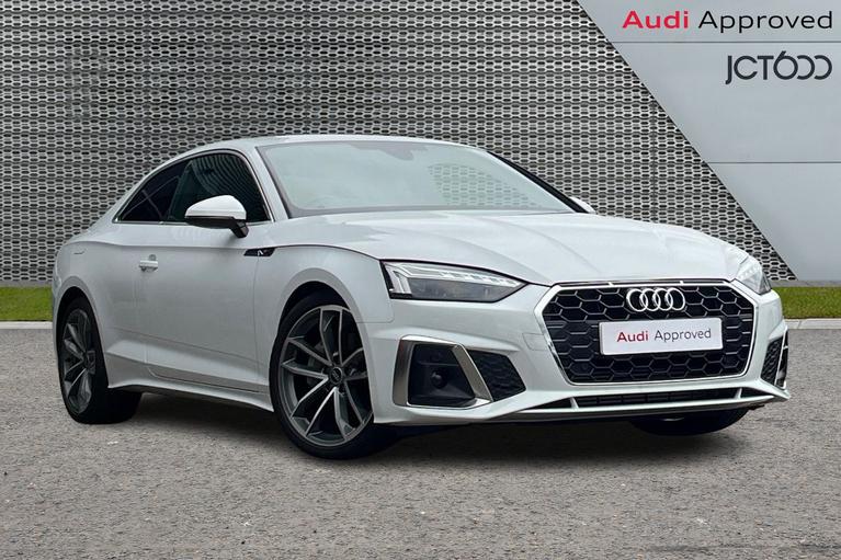 Used 2022 Audi A5 2.0 TFSI 40 S line Coupe 2dr Petrol S Tronic Euro 6 (s/s) (204 ps) White at JCT600