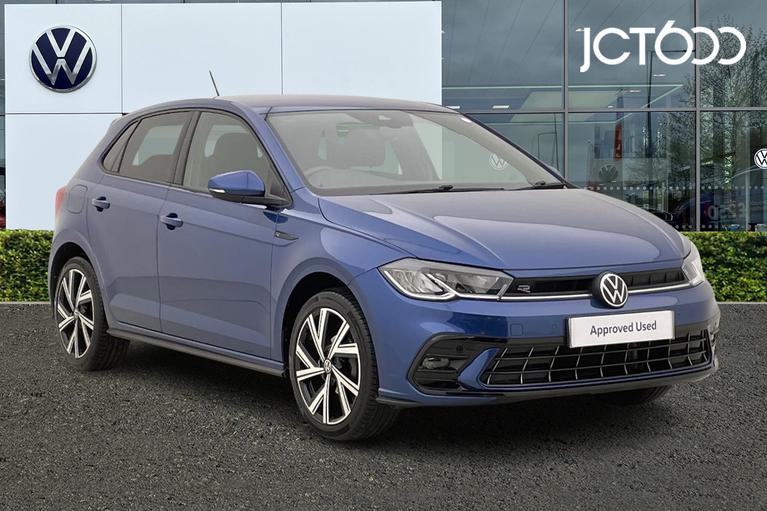 Used 2022 VOLKSWAGEN Polo 1.0 TSI R-Line Hatchback 5dr Petrol Manual Euro 6 (s/s) (95 ps) reef Blue at JCT600