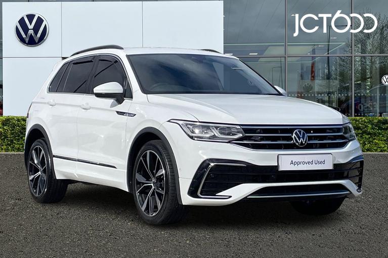 Used 2022 VOLKSWAGEN Tiguan R-Line 2.0 TDI 200PS 7-Speed DSG 4Motion Pure White at JCT600