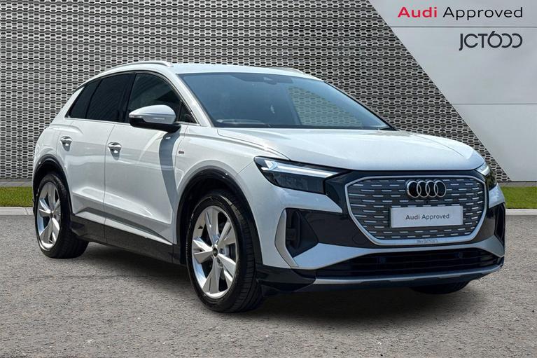 Used 2023 Audi Q4 E-Tron S line 40 e-tron 15000 kW Glacier White at JCT600
