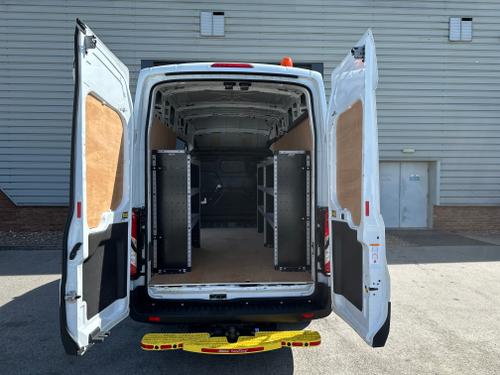 Used 2023 Ford Transit  L3H3 130ps RWD, Utility, Workshop, Civils Van, Tow Bar Towing Axle, brand new Metal Racking Light Bar  White at Dack Vans
