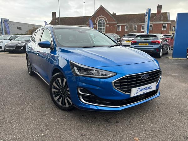 Used 2022 Ford Focus 1.0T EcoBoost MHEV Titanium Vignale Estate 5dr Petrol Hybrid DCT Euro 6 (s/s) (155 ps) Desert Island Blue at Dinnages