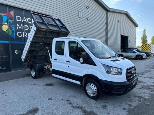 Used 2022 Ford Transit L3 D/Cab Tipper, Air Con, Dual Rear Wheels Light Bar White at Dack Vans
