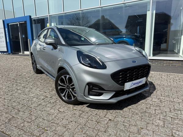Used 2023 Ford Puma 1.0T EcoBoost MHEV ST-Line SUV 5dr Petrol Hybrid DCT Euro 6 (s/s) (125 ps) Solar Silver at Dinnages