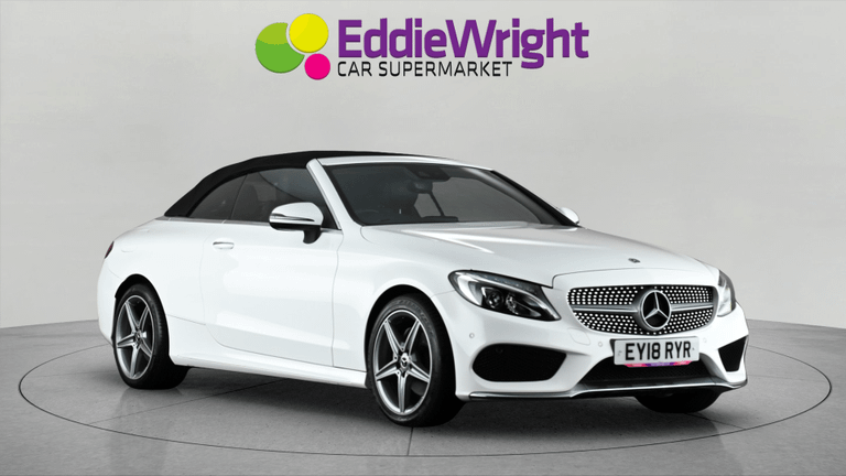 Used 2018 MERCEDES-BENZ C Class C200 2.0T 184 Bhp AMG LINE CABRIOLET G-TRONIC+ (NQ) White at Eddie Wright Car Supermarket