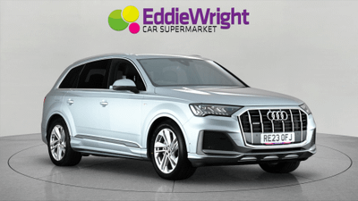 Used 2023 Audi Q7 3.0 TDI V6 45 231 Bhp S LINE BLACK EDITION QUATTRO (VQ) Silver at Eddie Wright Car Supermarket