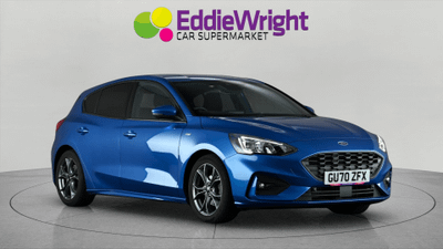 Used 2020 FORD Focus 1.0T EcoBoost MHEV 125 Bhp ST-LINE EDITION (NQ) BLUE at Eddie Wright Car Supermarket