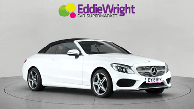 Used 2018 MERCEDES-BENZ C Class C200 2.0T 184 Bhp AMG LINE CABRIOLET G-TRONIC+ (NQ) White at Eddie Wright Car Supermarket
