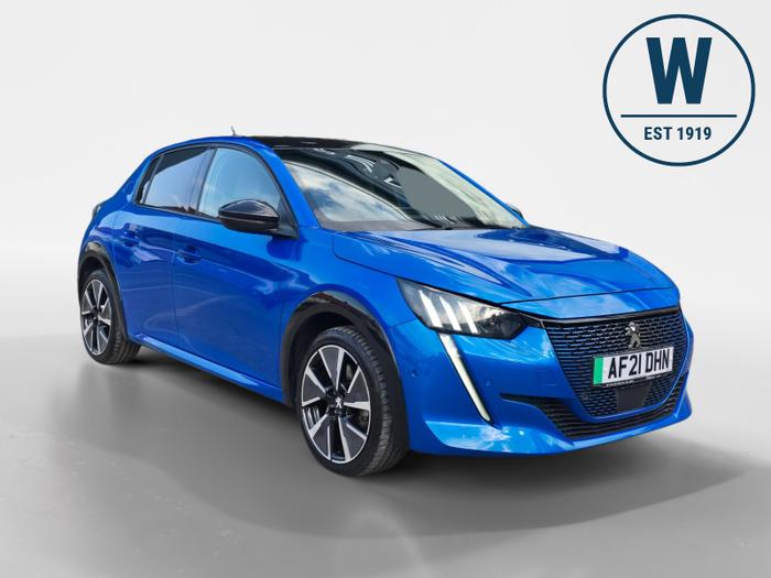 Used 2021 Peugeot E-208 50kWh GT Premium Hatchback 5dr Electric Auto (136 ps) Blue at Gravells