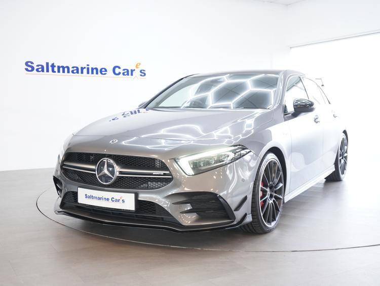 Used 2022 Mercedes-Benz A Class 2.0 A35 AMG Edition (Premium Plus) Hatchback 5dr Petrol 7G-DCT 4MATIC Euro 6 (s/s) (306 ps) Mountain Grey at #sitename#