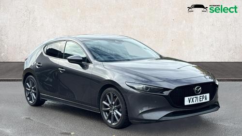 Used 2021 Mazda Mazda3 2.0 e-SKYACTIV-G MHEV Sport Lux Hatchback 5dr Petrol Manual Euro 6 (s/s) (122 ps) Grey at Richmond Motor Group