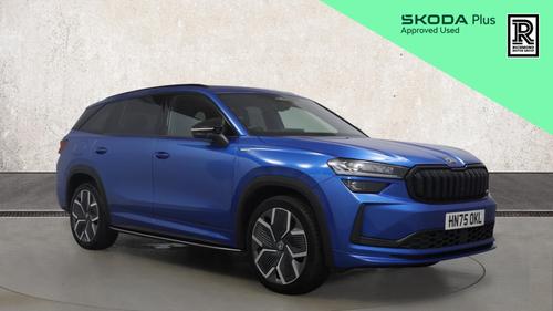 Used 2025 Skoda Kodiaq Kodiaq SportLine (5 seats) 1.5 TSI iV 204 PS DSG Race Blue Metallic at Richmond Motor Group