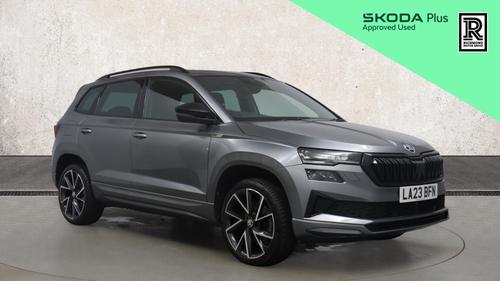 Used 2023 Skoda KAROQ 1.5 TSI ACT SportLine SUV 5dr Petrol DSG Euro 6 (s/s) (150 ps) Grey at Richmond Motor Group