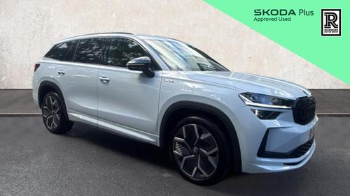 Used 2026 Skoda KODIAQ 1.5 TSI e-TEC MHEV SportLine SUV 5dr Petrol Hybrid DSG Euro 6 (s/s) (7 Seat) (150 ps) White at Richmond Motor Group