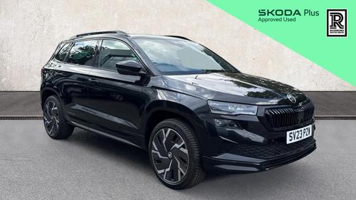 Used 2023 Skoda KAROQ 2.0 TSI SportLine SUV 5dr Petrol DSG 4WD Euro 6 (s/s) (190 ps) Black at Richmond Motor Group