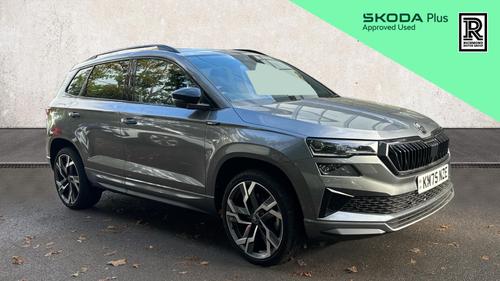 Used 2025 Skoda KAROQ 1.5 TSI ACT SportLine Edition SUV 5dr Petrol DSG Euro 6 (s/s) (150 ps) Grey at Richmond Motor Group