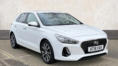 Used 2018 Hyundai i30 1.4 T-GDi Blue Drive Premium Hatchback 5dr Petrol DCT Euro 6 (s/s) (140 ps) White at Richmond Motor Group
