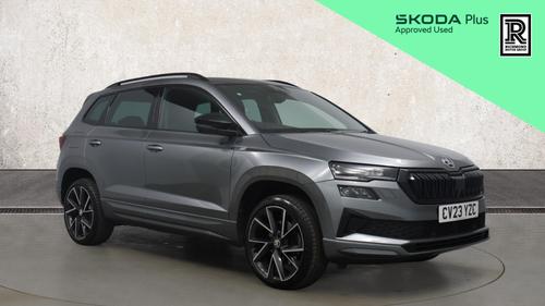 Used 2023 Skoda KAROQ 1.5 TSI ACT SportLine SUV 5dr Petrol Manual Euro 6 (s/s) (150 ps) Grey at Richmond Motor Group