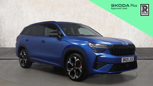 Used 2025 Skoda KODIAQ 2.0 TSI vRS SUV 5dr Petrol DSG 4WD Euro 6 (s/s) (7 Seat) (265 ps) Blue at Richmond Motor Group