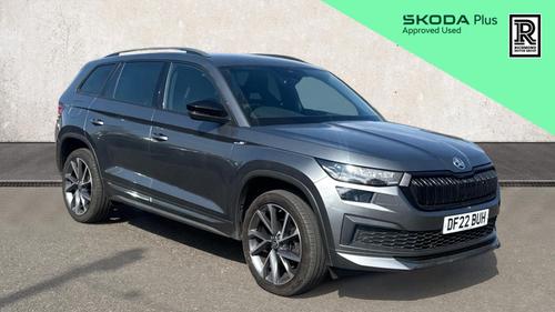 Used 2022 Skoda KODIAQ 1.5 TSI ACT SportLine SUV 5dr Petrol DSG Euro 6 (s/s) (7 Seat) (150 ps) Grey at Richmond Motor Group