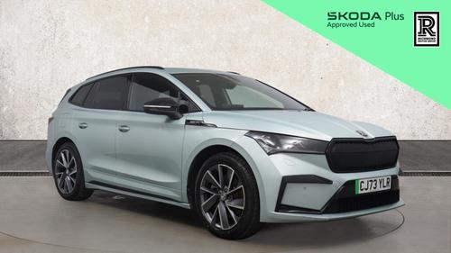 Used 2024 Skoda ENYAQ 82kWh 85x SportLine Plus SUV 5dr Electric Auto 4WD (DC175kW) (286 ps) Silver at Richmond Motor Group