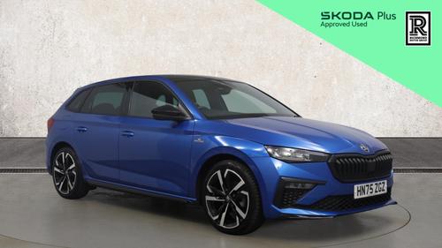 Used 2025 Skoda SCALA 1.5 TSI Monte Carlo Edition Hatchback 5dr Petrol DSG Euro 6 (s/s) (150 ps) Blue at Richmond Motor Group