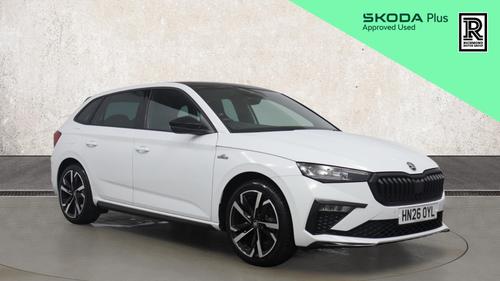 Used 2026 Skoda SCALA 1.5 TSI Monte Carlo Edition Hatchback 5dr Petrol DSG Euro 6 (s/s) (150 ps) White at Richmond Motor Group