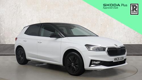 Used 2026 Skoda FABIA Fabia Hatch Design Edition 1.0 TSI 116 PS 6G Man Moon White Metallic Black Magi at Richmond Motor Group