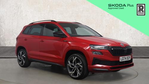 Used 2024 Skoda Karoq 1.5 TSI ACT SportLine SUV 5dr Petrol DSG Euro 6 (s/s) (150 ps) Red at Richmond Motor Group