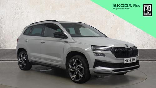 Used 2024 Skoda KAROQ 1.5 TSI ACT SportLine SUV 5dr Petrol DSG Euro 6 (s/s) (150 ps) Grey at Richmond Motor Group