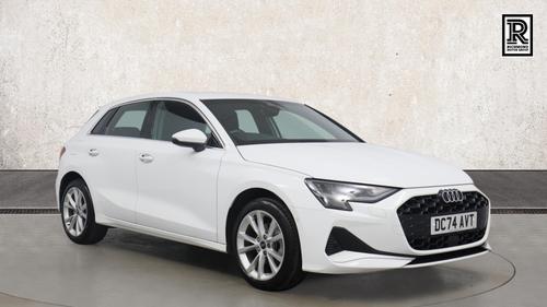 Used 2024 Audi A3 1.5 TFSI 30 Sport Sportback 5dr Petrol S Tronic Euro 6 (s/s) (116 ps) White at Richmond Motor Group