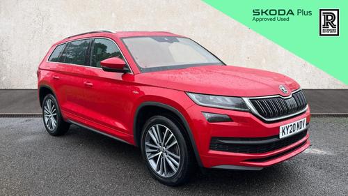 Used 2020 Skoda KODIAQ 2.0 TDI Laurin & Klement SUV 5dr Diesel DSG 4WD Euro 6 (s/s) (7 Seat) (190 ps) Red at Richmond Motor Group