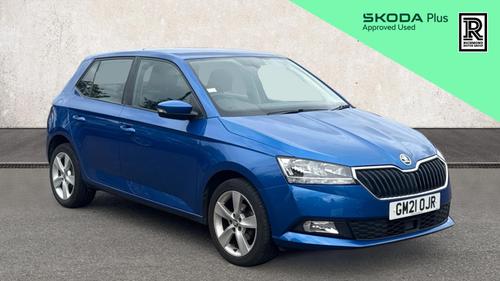 Used 2021 Skoda Fabia 1.0 TSI SE L Hatchback 5dr Petrol Manual Euro 6 (s/s) (95 ps) Blue at Richmond Motor Group