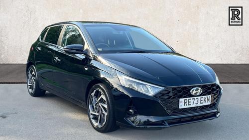 Used 2023 Hyundai i20 1.0 T-GDi MHEV Premium Hatchback 5dr Petrol Hybrid DCT Euro 6 (s/s) (100 ps) Black at Richmond Motor Group