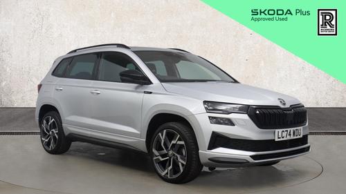 Used 2024 Skoda KAROQ 1.5 TSI ACT SportLine SUV 5dr Petrol DSG Euro 6 (s/s) (150 ps) Silver at Richmond Motor Group