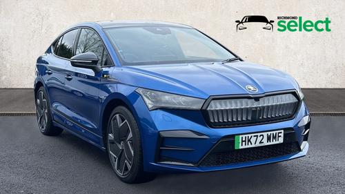 Used 2022 Skoda ENYAQ 82kWh vRS Coupe 5dr Electric Auto 4WD (DC135kW) (299 ps) Blue at Richmond Motor Group