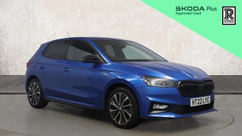 Used 2022 Skoda FABIA 1.5 TSI Monte Carlo Hatchback 5dr Petrol DSG Euro 6 (s/s) (150 ps) Blue at Richmond Motor Group